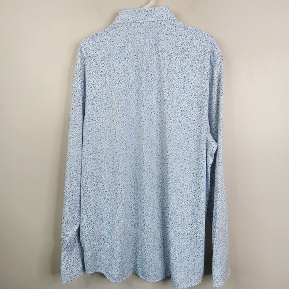 NEW Express Mens Classic Performance Long Sleeve Microdot Button Down Shirt XLT - Picture 5 of 7